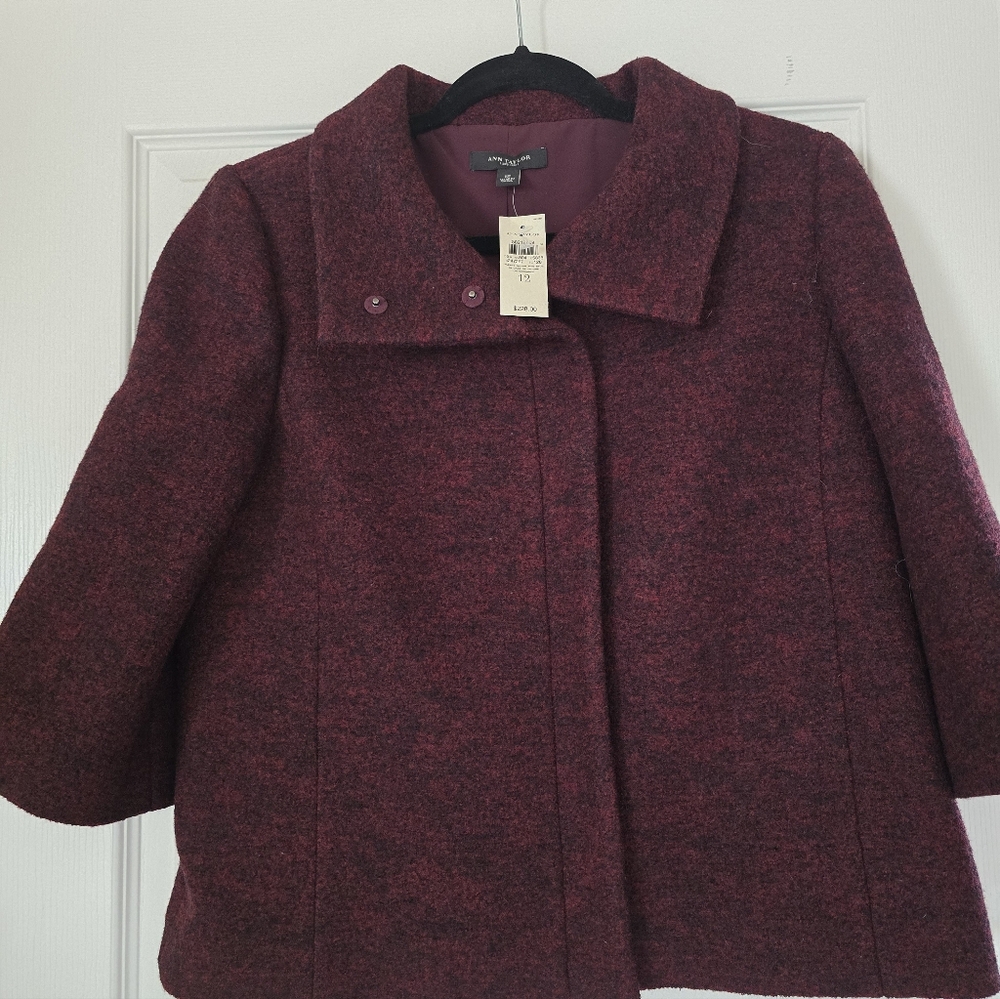 Jones New York Deep Red Pea Coat